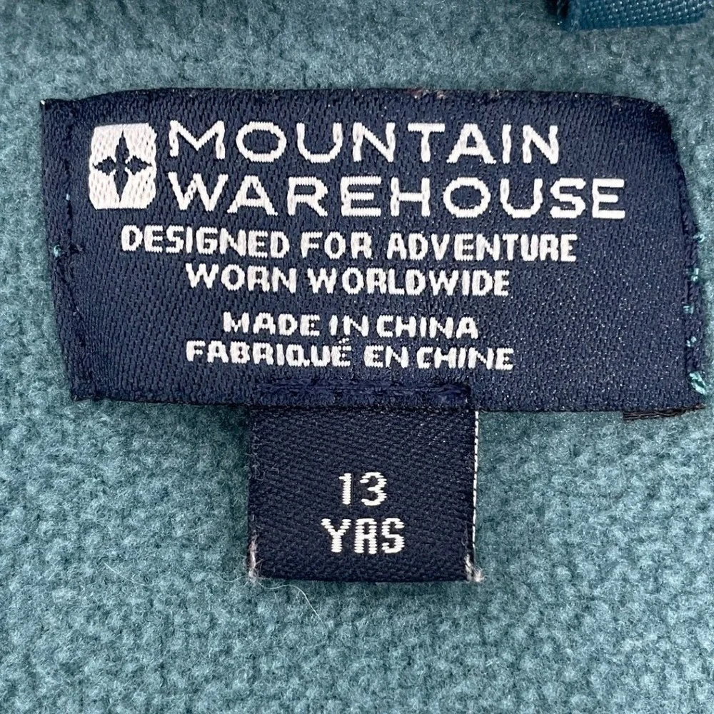 Mountain‎ Warehouse Kids L Cyan Outdoor Adventure Hooded Fleece Jacket